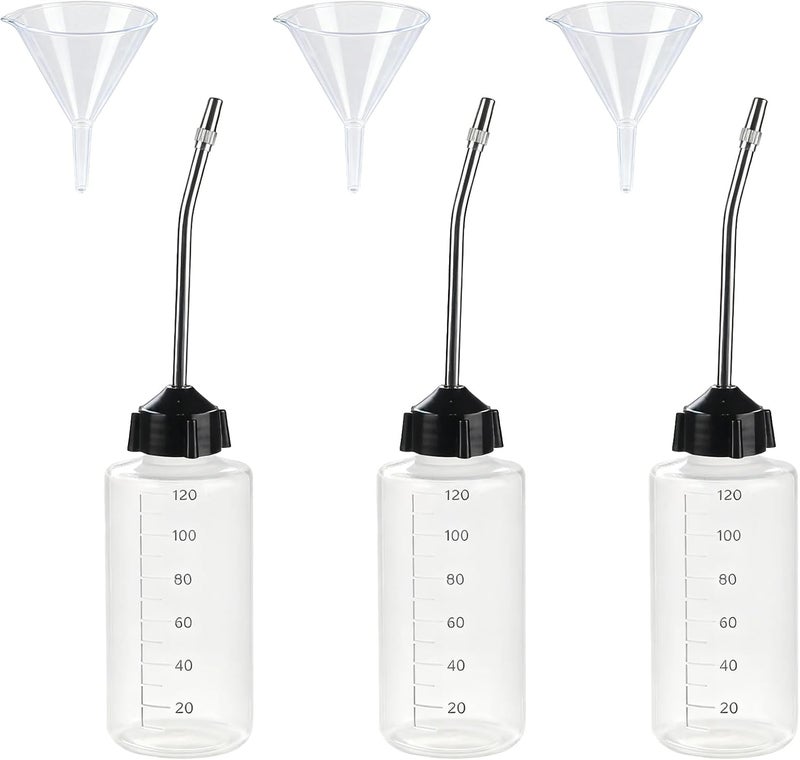 WHTCHSU 3 Pcs Needle Oiler (4 OZ), Precision Gun Oil Bottle, Medical Grade LDPE Oil Applicator with Extra Long 3.5 Inch Stainless Needle Tip – Easy to Use for Gun Oil, Crafts, Hinges, Sewing Machines and More - Image 1